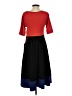 eShakti Color Block Red Casual Dress Size 2 - photo 2