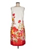 Chadwicks 100% Polyester Print Ivory Cocktail Dress Size 10 - photo 1