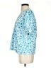 Draper James 100% Cotton Floral Paisley Blue Short Sleeve Blouse Size S - photo 5