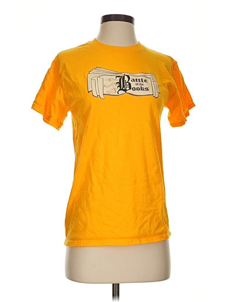 Pre-owned Gildan Short Sleeve T-shirt In Yellow