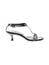 Donald J Pliner 100% Leather Gray Silver Heels Size 8 1/2 - photo 1