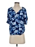 Unbranded 100% Viscose Blue Short Sleeve Blouse Size S (estimated) - photo 1