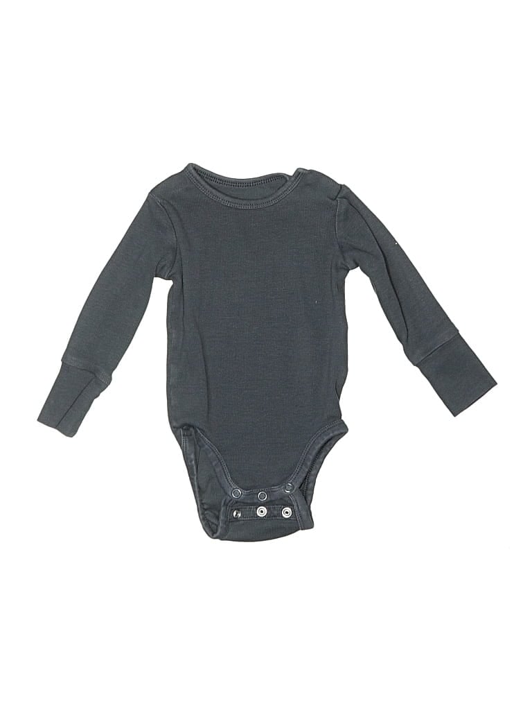 Pre-owned H&m Babies' Long Sleeve Onesie In Gray