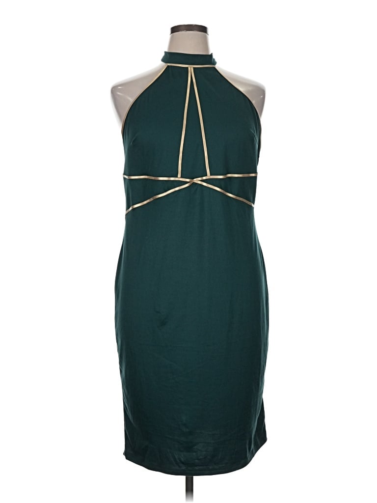 Pre-owned Shein Curve Cocktail Dress In Teal