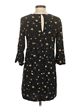 black floral dress old navy Unique Vintage Black & Pink Floral Dahlia Swing Dress