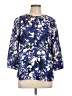 JM Collection 100% Polyester Blue 3/4 Sleeve Blouse Size L (petite) - photo 1