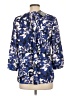 JM Collection 100% Polyester Blue 3/4 Sleeve Blouse Size L (petite) - photo 2