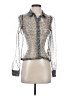 Zara Animal Print Silver Long Sleeve Blouse Size XS - photo 1
