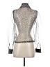 Zara Animal Print Silver Long Sleeve Blouse Size XS - photo 2