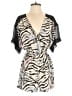 Silence and Noise 100% Polyester Animal Print Ivory Romper Size S - photo 1