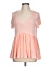 Kaari Blue Pink Short Sleeve Blouse Size L - photo 1
