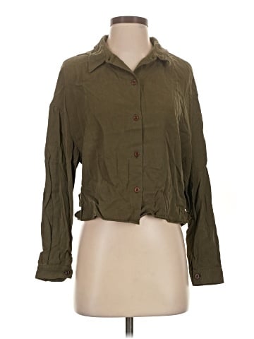 Zara TRF 3/4 Sleeve Button-Down Shirt (view 1)