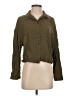 Zara TRF Green 3/4 Sleeve Button-Down Shirt Size S - photo 1