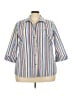 Allison Daley Stripes Ivory 3/4 Sleeve Button-Down Shirt Size 18 - photo 1
