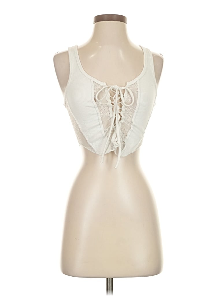 Pre-owned Garage Sleeveless Top Ivory Sweetheart Neckline Tops