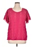 retrology 100% Polyester Pink Short Sleeve Blouse Size XL - photo 1