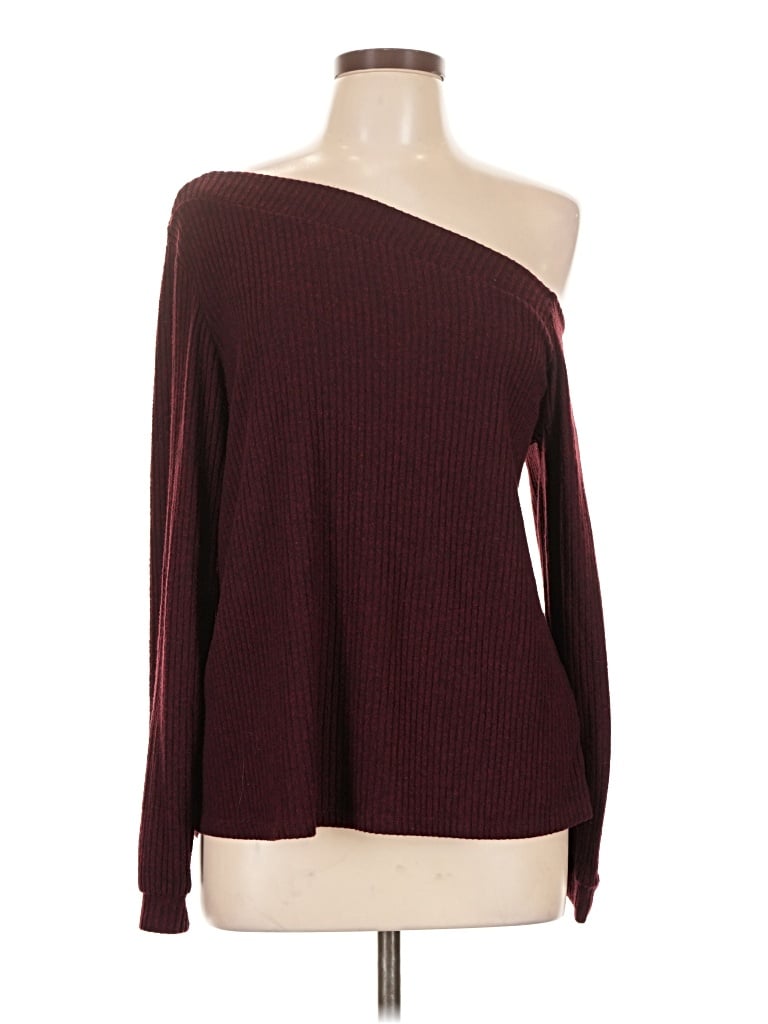 Pre-owned Kaileigh Long Sleeve T-shirt In Burgundy