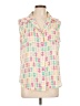 Talbots Outlet 100% Polyester Hearts Ivory Sleeveless Blouse Size Lg Petite - photo 1