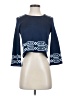 Maje 100% Polyester Blue 3/4 Sleeve Top Size Sm (1) - photo 1
