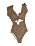 Charmo Solid Brown One Piece Swimsuit Size M - photo 1