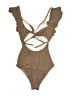 Charmo Solid Brown One Piece Swimsuit Size M - photo 2