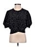 ABound 100% Polyester Polka Dots Black Short Sleeve Blouse Size XXS - photo 1