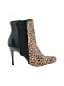 White House Black Market Animal Print Black Ankle Boots Size 6 1/2 - photo 1
