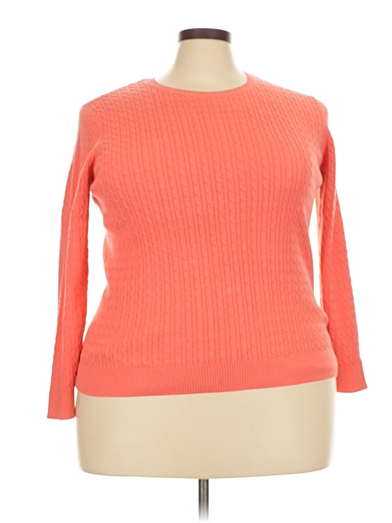 Pre-owned Lands' End Pullover Sweater In Orange
