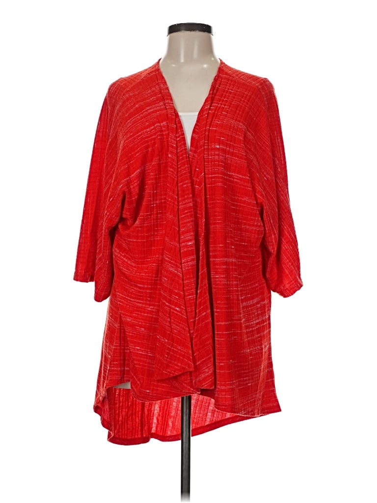 Pre-owned Lularoe Cardigan Sweater In Red