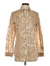 J. McLaughlin 100% Cotton Animal Print Tan Long Sleeve Blouse Size S - photo 1