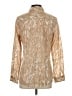 J. McLaughlin 100% Cotton Animal Print Tan Long Sleeve Blouse Size S - photo 2