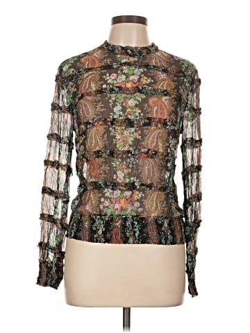 Intermix Long Sleeve Silk Top (view 1)