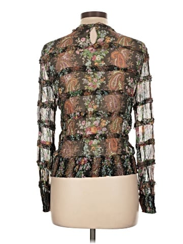 Intermix Long Sleeve Silk Top (view 2)