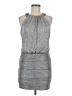 Laundry by Shelli Segal Metallic Silver Cocktail Dress Size 6 (petite) - photo 1