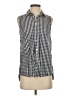 C. Wonder Checkered-gingham Black Sleeveless Button-Down Shirt Size XS - photo 1