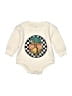 Laughing Giraffe 100% Polyester Graphic Ivory Long Sleeve Onesie Size 0-3 mo - photo 1