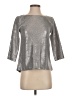 Club Monaco 100% Polyester Metallic Silver 3/4 Sleeve Top Size XS - photo 1