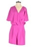 Sugar Lips 100% Polyester Solid Pink Romper Size S - photo 1