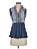 Deletta Blue Sleeveless Button-Down Shirt Size XS - photo 1