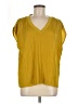 Modern Works 100% Polyester Yellow Short Sleeve Blouse Size M - photo 1