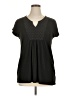 Just My Size Black Short Sleeve Blouse Size 1X Plus - photo 1