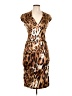 Cache Animal Print Brown Cocktail Dress Size 12 - photo 1