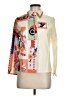 Assorted Brands Graphic Ivory Long Sleeve Blouse Size M (estimated) - photo 1