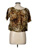 Unbranded Animal Print Gold Short Sleeve Top Size L (estimated) - photo 2