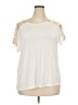 Ellos 100% Rayon Solid Ivory Short Sleeve Top Size 18 - photo 1