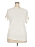 Ellos 100% Rayon Solid Ivory Short Sleeve Top Size 18 - photo 2