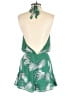 Forever 21 Contemporary 100% Polyester Tropical Green Romper Size S - photo 2