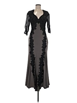 black and pink long dress Zapakasa Women Sparkly Black Pink Tiered Lace A-Line Long Prom Dress with  Slit Off the Shouldder Formal Dress main image 0