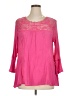 Zac & Rachel Pink 3/4 Sleeve Blouse Size XL - photo 1