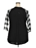 Torrid Plaid Black 3/4 Sleeve T-Shirt Size 2X Plus (2) - photo 2